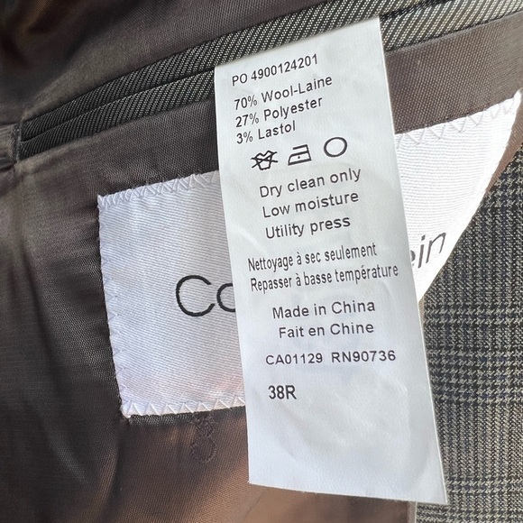 New ▶️ CALVIN KLEIN ◀️ Suit Jacket Mens Plaid X Slim Fit - Picture 5 of 11